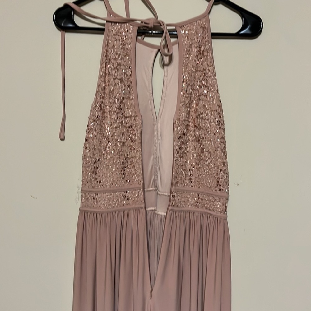 - Blush pink floor length gown by Morgan & Co. sz 9-10 - Picture 9 of 9